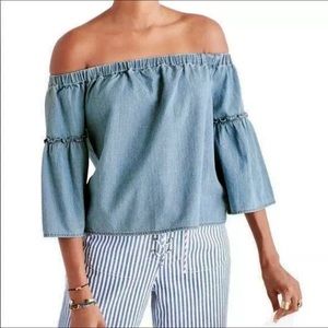 Madewell Azalea Off the Shoulder Denim Top